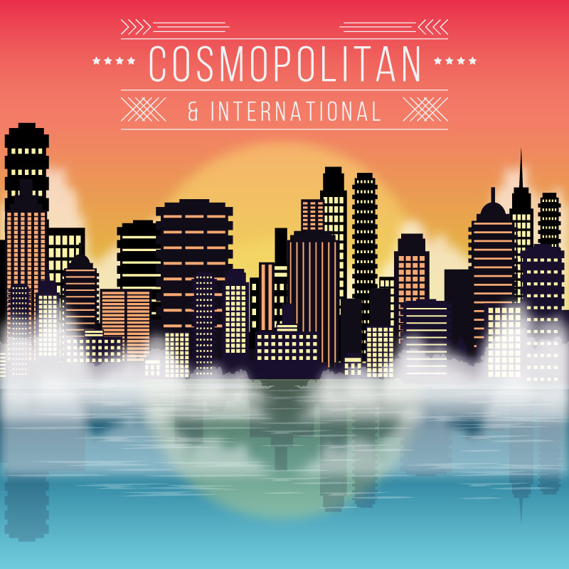A large cosmopolitan and international city